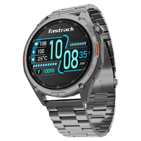 Fastrack Marvellous FX1 Unisex Smart Watch With Silver Metal Strap