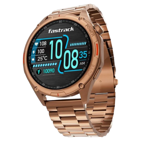 Fastrack Marvellous FX1 Unisex Smart Watch With Rose Gold Metal Strap