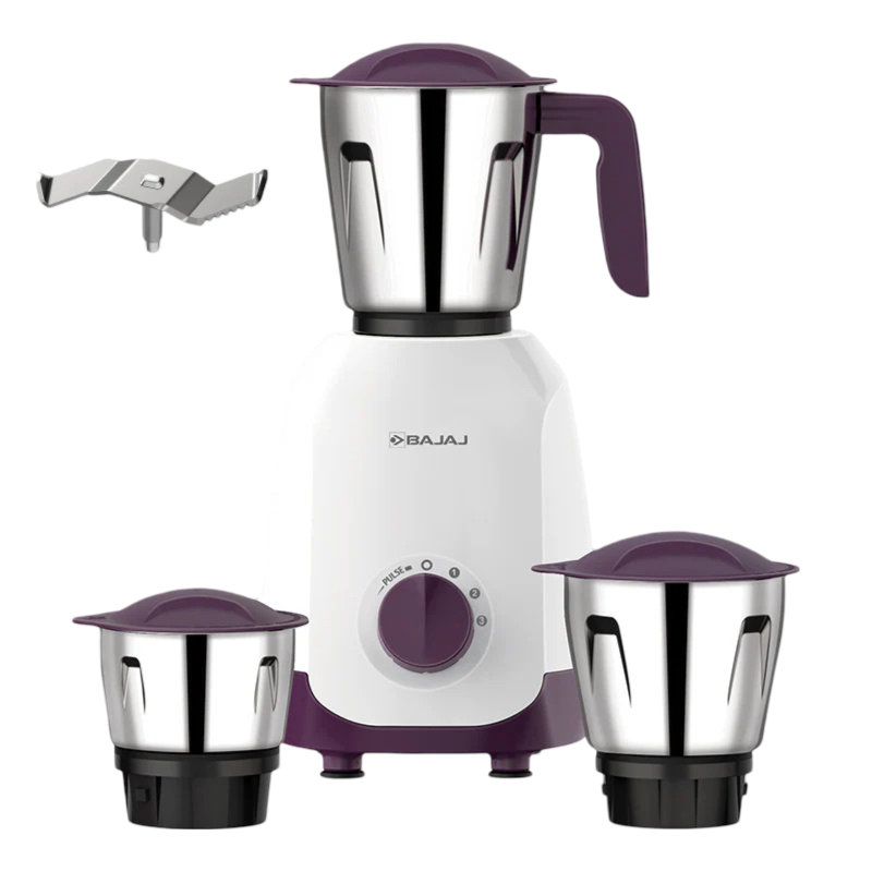 Bajaj Ninja Series Elegance 500W, 3 Jar with DuraCut® Blade