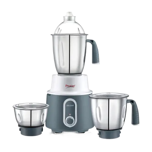 Prestige Delight 750 W Mixer Grinder, 3 Stainless Steel Jars (1500 ml, 1000 ml, 300 ml) (Charcoal Grey)