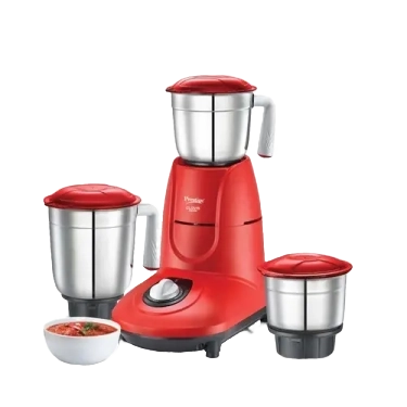 Prestige Clovis 550 W Mixer Grinder, 3 Jars (1500 ml, 1000 ml, 300 ml) (Red, Silver)