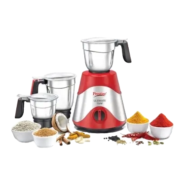 Prestige Ultimate 750 W Mixer Grinder, 3 Jars (1600 ml, 1300 ml, 700 ml) (Red, Silver)