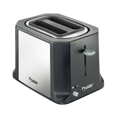 Prestige Slice Pop-up Toaster 750W | Elegant Stainless Steel Finish | Cancel Function & High Lift Lever | Black & Silver