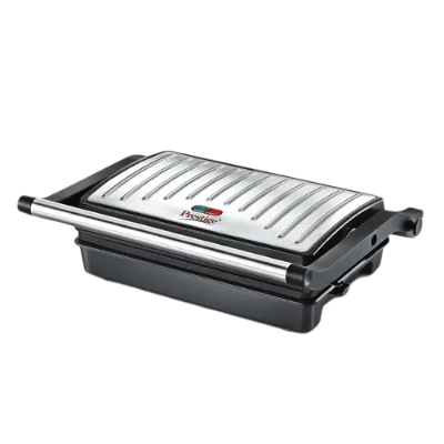 Prestige PEG 5.0 Non-Stick Coating 800 W Electric Grill (Silver and Black)