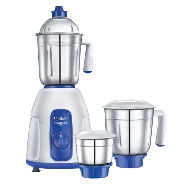 Prestige Vista Plus 750W Mixer Grinder with 3 Stainless Steel Jars(White & Blue, Superior Grade Plastic Body, Wet jar-1550ml, Dry Jar-1300ml, Chutney Jar-480ml)