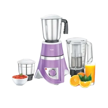 Prestige 750 Watts Zenith Blender Mixer Grinder with 3 Jars (2 Stainless Steel Jars + 1 Jucier Jar)| Flow Breaker Design| Juicer Extractor Jar| Compact Design| Purple