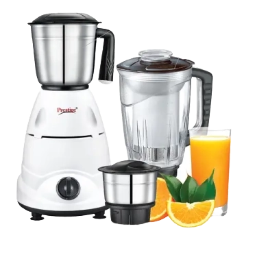 Prestige Brilliant 500W Blender Mixer Grinder, with Accessories - Stainless Steel Jars 2 Unit And Juicer Jar 1 Unit