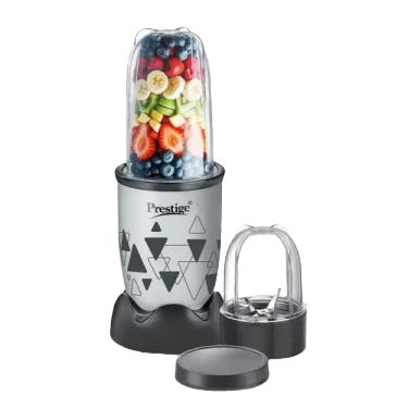 Prestige 350 Watts Iris Nutri-Mix Mixer Grinder with 2 Multipurpose Jars|Compact Design|Dual Safety Inter-Lock System|Extra Lids for Storage|Back & Grey