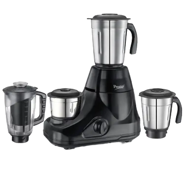Prestige 750 Watts Iris Pro Mixer Grinder with 4 Jars (3 Stainless Steel Jars + 1 Juicer Jar)|4 Super Efficient Stainless Blades |Jar Storage Space|Sturdy Handles |2 Years Warranty|Black