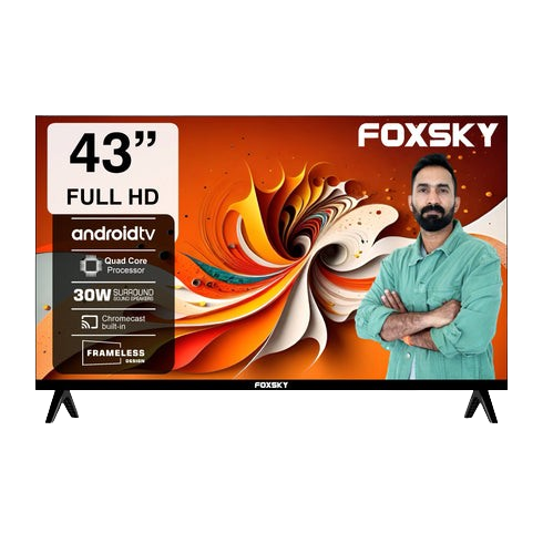 Foxsky 109 cm (43 inches) Full HD Smart LED TV 43FS-VS (Frameless Edition) | With Voice Assistant