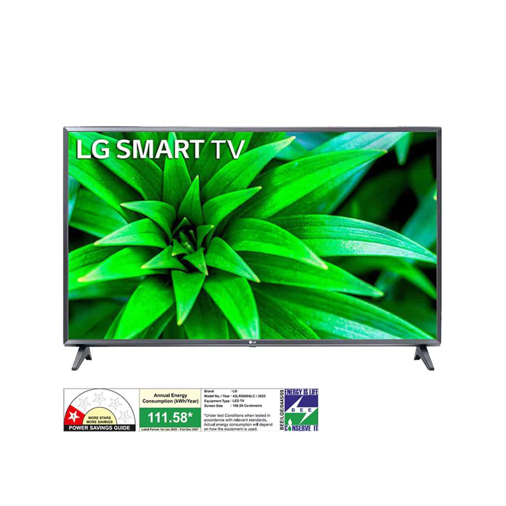 LG 108cm (43) Smart FHD TV (LR5600) α5 AI Processor Gen6 Active HDR Dolby Audio 2025 43LR56006LC