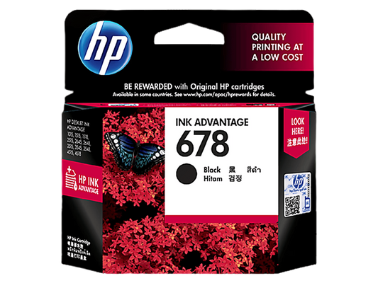 HP 678 Black Original Ink Advantage Cartridge