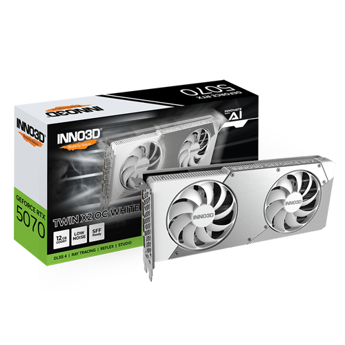 INNO3D GeForce RTX 5070 TWIN X2 OC WHITE 12GB GDDR7 Graphics Card - N50702-12D7X-195064W