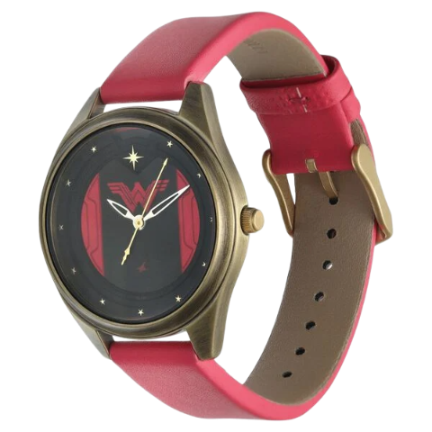 Fastrack Wonder Woman Quartz Analog Red Dial Leather Strap Watch for Girls