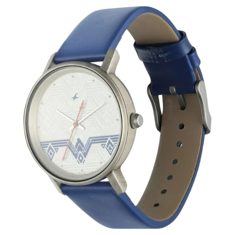 Fastrack Wonder Woman Quartz Analog Silver Dial Leather Strap Watch for Girls