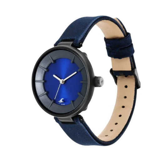 Fastrack Revibe Quartz Analog Blue Dial Fabric Strap Watch for Girls