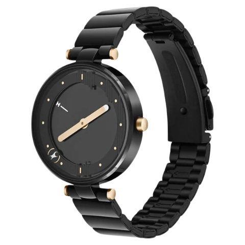 Fastrack MetaWe Quartz Analog Black Dial Stainless Steel Strap Watch For Girls