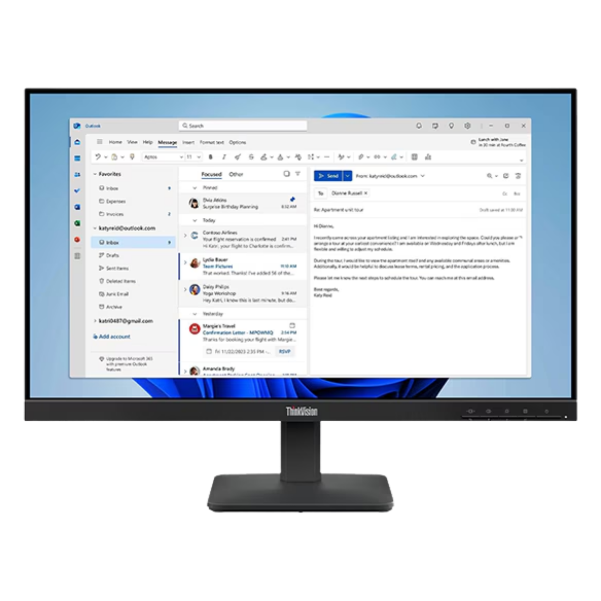 Lenovo ThinkVision S24-4e 23.8" (60.45 cm) Full HD IPS Monitor | 1920 × 1080 Resolution | 100Hz Refresh Rate | 4ms Response Time | HDMI & VGA Connectivity | Anti-Glare Display | Natural Low Blue Light | NearEdgeless Design | 3-Year Warranty