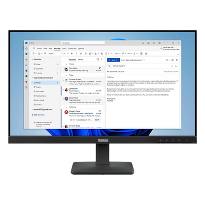 Lenovo ThinkVision S24-4e 23.8" (60.45 cm) Full HD IPS Monitor | 1920 × 1080 Resolution | 100Hz Refresh Rate | 4ms Response Time | HDMI & VGA Connectivity | Anti-Glare Display | Natural Low Blue Light | NearEdgeless Design | 3-Year Warranty