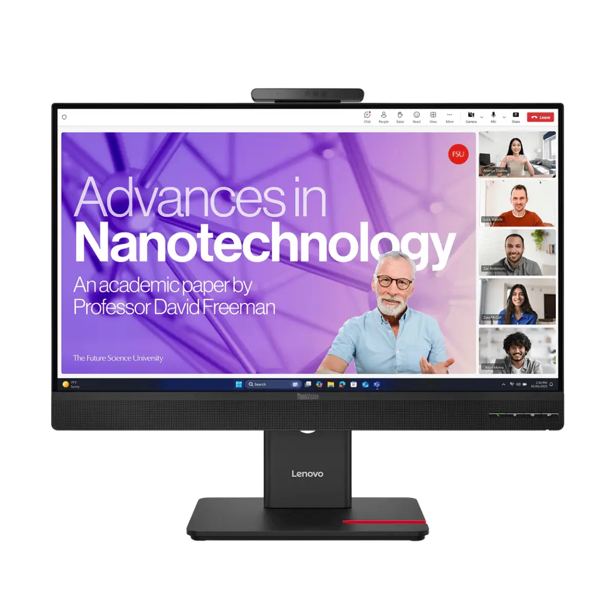 Lenovo ThinkVision T24-4v 23.8" Full HD IPS Video Conferencing Monitor | Webcam | 120Hz | USB-C | HDMI | DisplayPort
