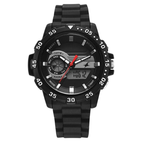 Fastrack Street line Quartz Analog Digital Black Dial Silicone Strap Watch for Girls