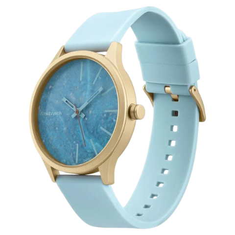Fastrack Topicals Quartz Analog Blue Dial Silicone Strap Unisex Watch