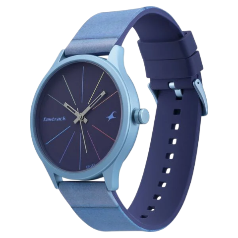 Fastrack Topicals Quartz Analog Blue Dial Silicone Strap Unisex Watch