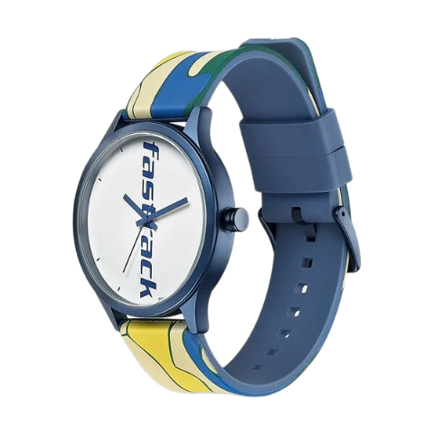 Fastrack Topicals Quartz Analog White Dial Silicone Strap Unisex Watch