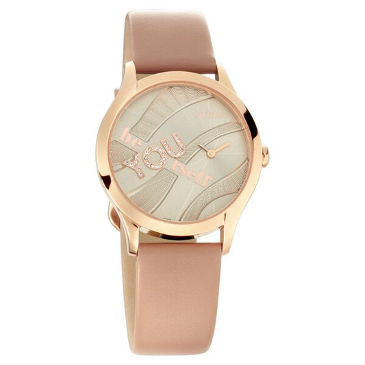Titan Self Expression Rose Gold Dial Analog Leather Strap Watch for Women