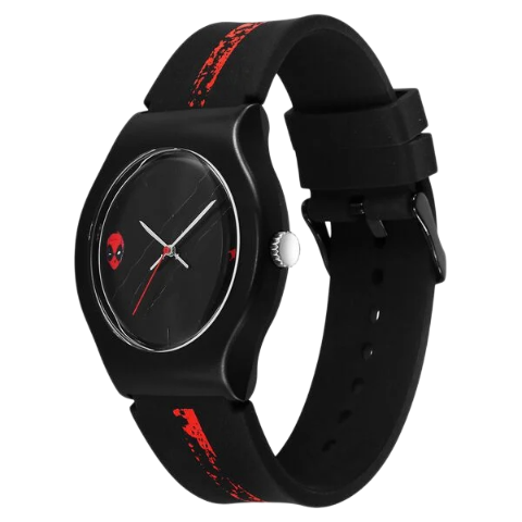 Fastrack Deadpool Wolverine Quartz Analog Black Dial With Black Silicone Strap Watch For Unisex
