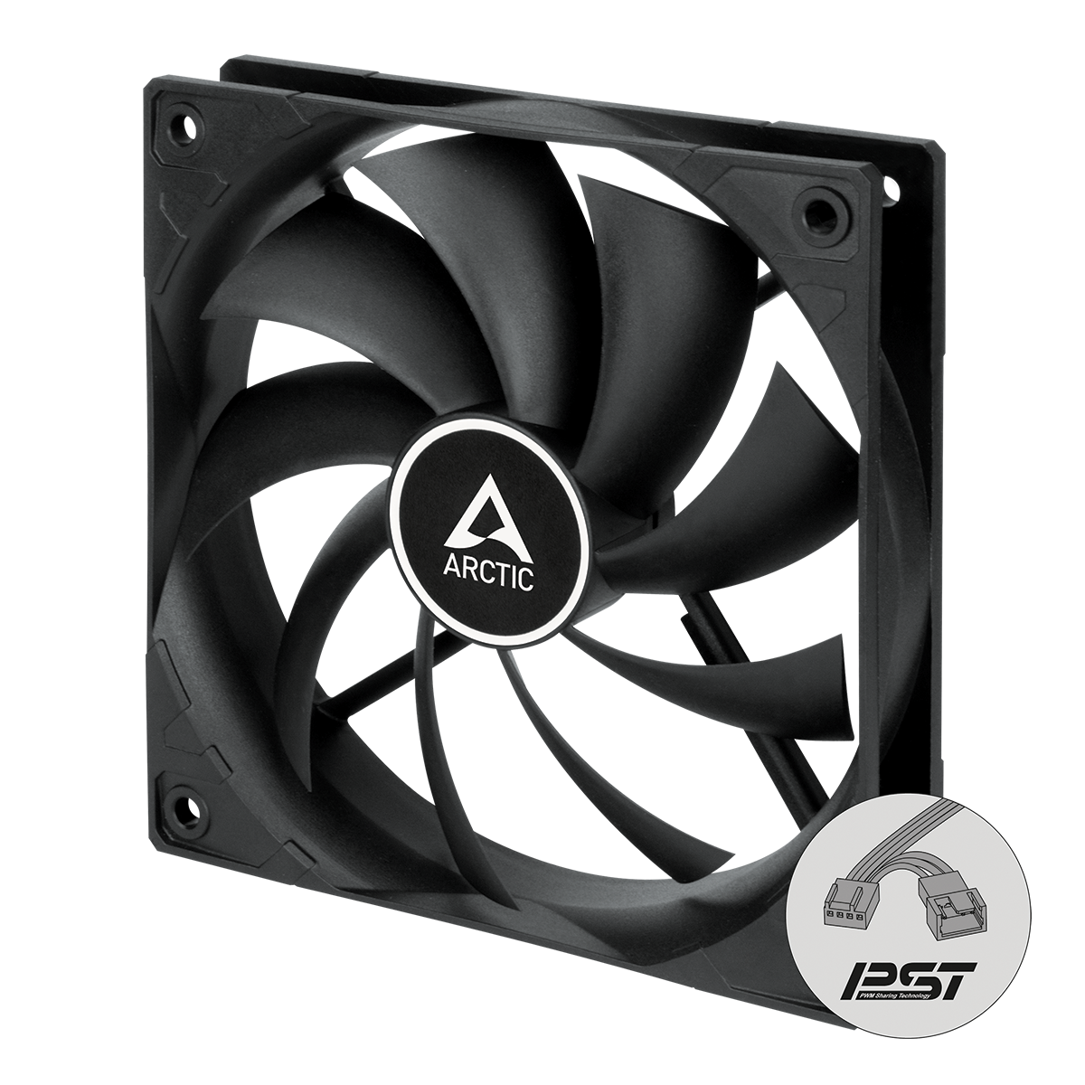 Arctic F12 PWM PST Black Cabinet Fan (Single Pack)