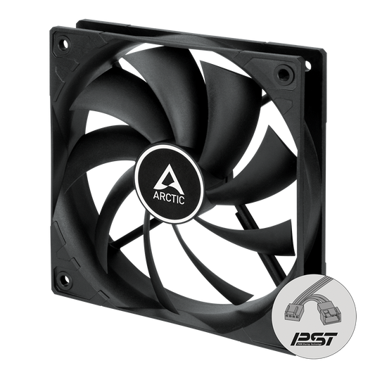 Arctic F12 PWM PST Black Cabinet Fan (Single Pack)