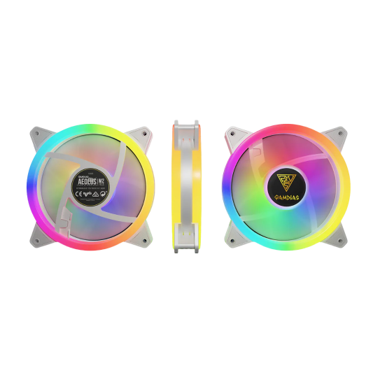 Gamdias Aelous M2-1240R White 4 Fan KIT with 120mm Neon-Flex RGB Lighting