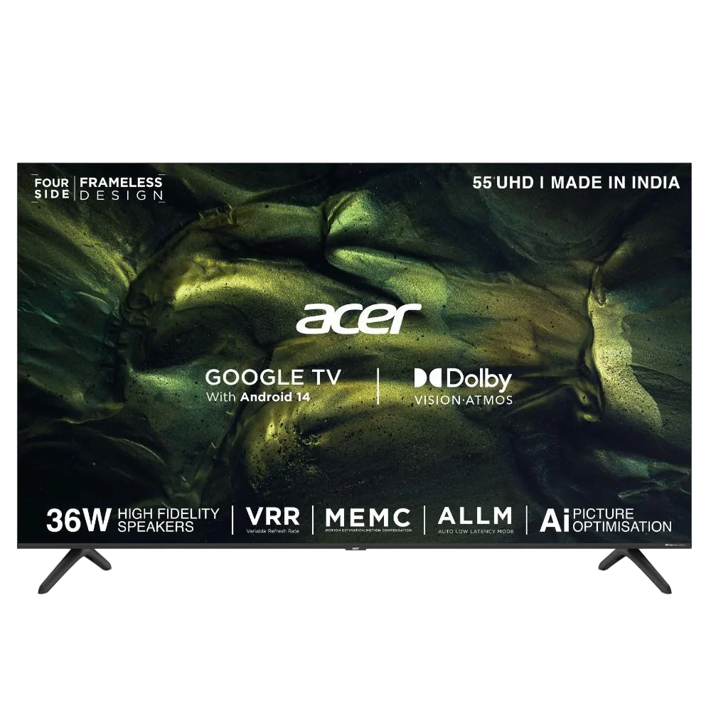 Acer L Series 139 cm (55 inches) 4K Ultra HD Smart LED Google TV, AR55UDLGU2875AT, Black, 2024 Model