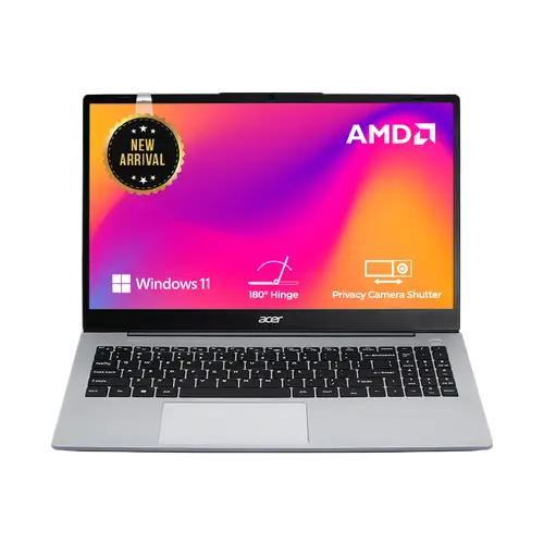 Acer Aspire 15, AMD Ryzen R5 7430U processor Laptop (Windows 11 Home/ 16 GB RAM/512 GB SSD/AMD Radeon Graphics)AS15-42 with 39.6 cm (15.6")IPS Full HD Display, Pure Silver