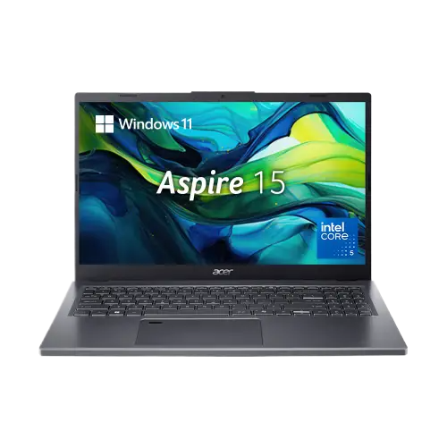 Acer Aspire 15 ,Intel Core 5 processor 120U Laptop (Windows 11 Home/ 16GB RAM/512 GB SSD/Intel Graphics)MSO, A15-51M with 39.6 cm (15.6")IPS Full HD Display, Steel Gray