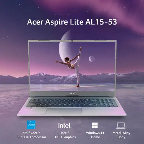 Acer Aspire Lite 13th Gen Intel Core i5-1334U processor Laptop (Windows 11 Home/ 16GB RAM/512 GB SSD/Intel Graphics)AL15-53 with 39.6 cm (15.6") Full HD Display, Steel Gray