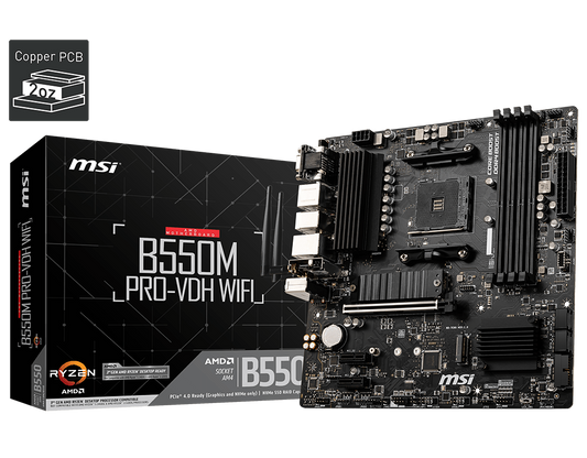 MSI B550M PRO-VDH WIFI AMD Socket AM4 Motherboard