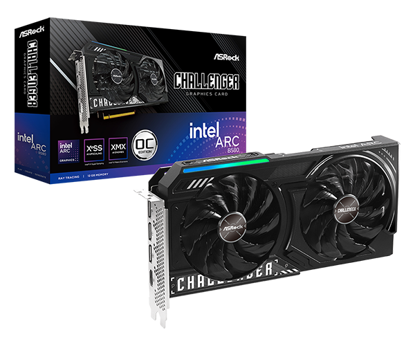 Asrock Intel Arc B580 Challenger 12GB OC Graphic Card - B580 CL 12GO