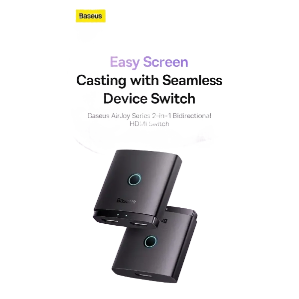 Baseus AirJoy Series 2-in-1 Bidirectional HDMI Switch Cluster Black- B01331105111-00
