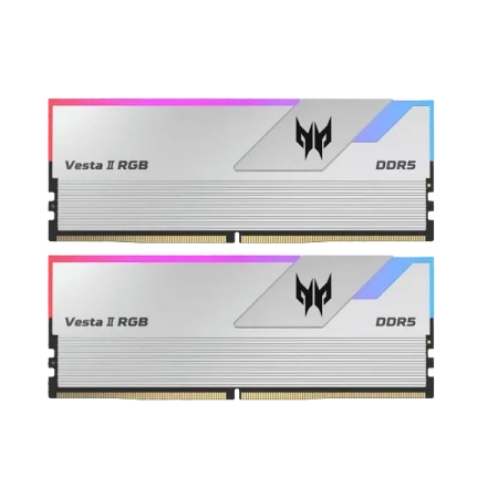 एसर प्रीडेटर वेस्टा II RGB सीरीज 32GB (16GBx2) DDR5 7200MHz डेस्कटॉप रैम (सिल्वर)