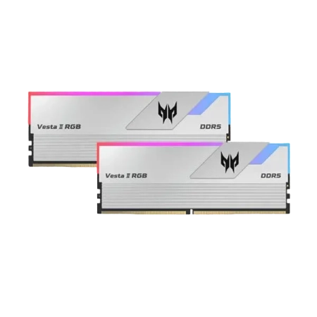 एसर प्रीडेटर वेस्टा II RGB सीरीज 32GB (16GBx2) DDR5 6000MHz डेस्कटॉप रैम (सिल्वर)