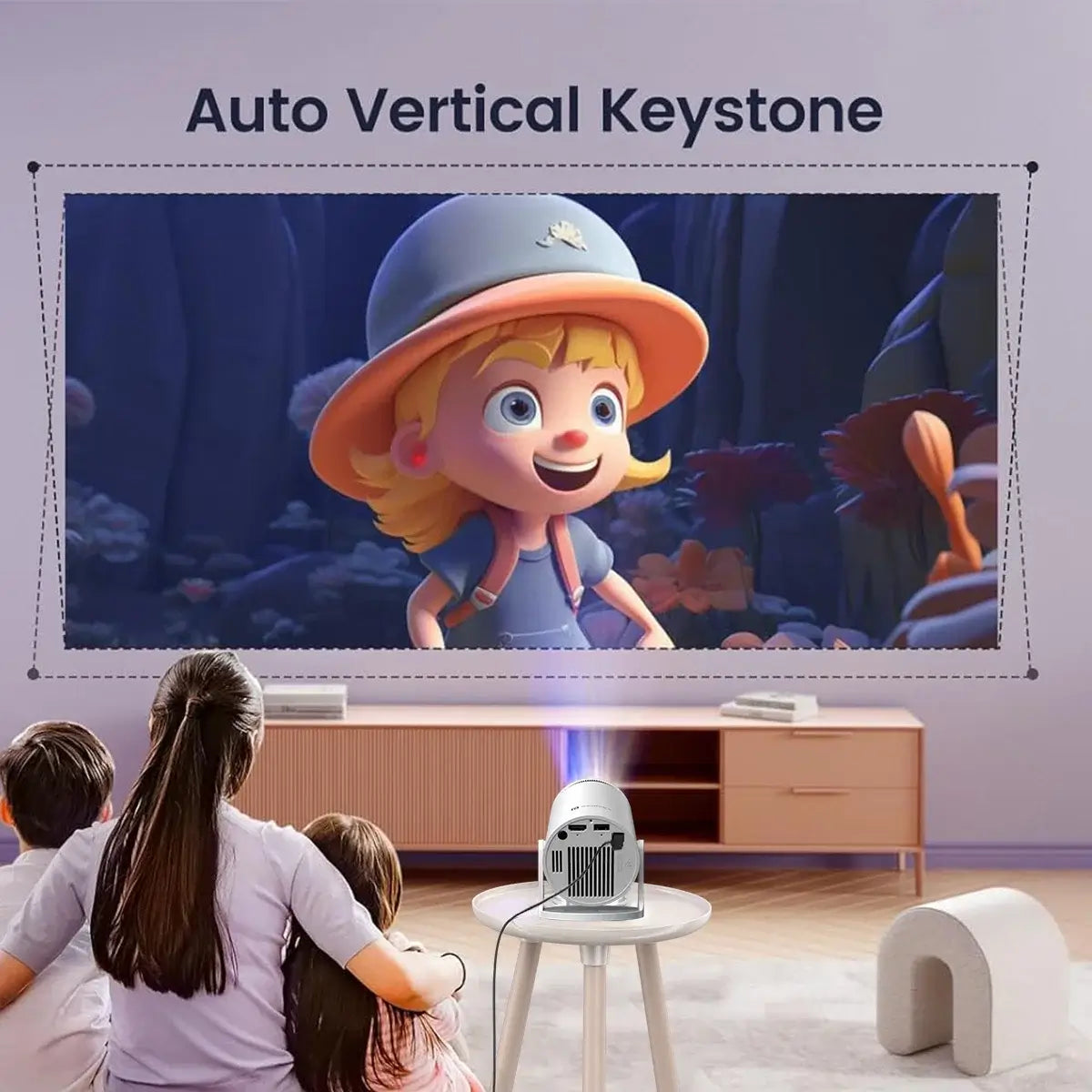 Portronics Beem 440 Smart LED Projector | 720p HD Resolution | 2000 Lumens Brightness | Rotatable Design | Smart Entertainment Projector | Home Cinema and Multimedia Projection