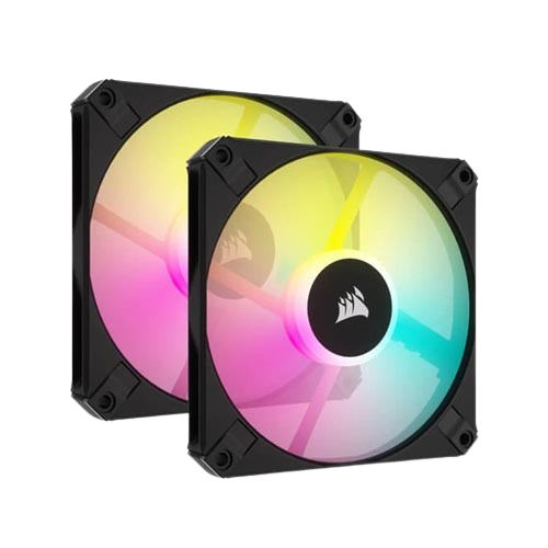 Corsair iCUE AF120 RGB SLIM 120mm Cabinet Fan – Black (Twin Pack)