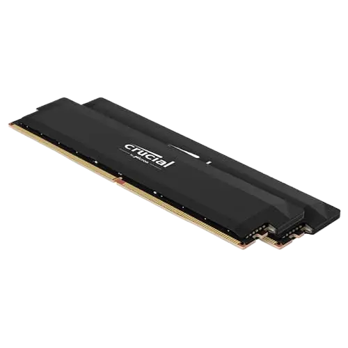 Crucial Pro DDR5-6000 32GB Kit (16GBx2) UDIMM: OC Gaming Memory Black CP2K16G60C36U5B