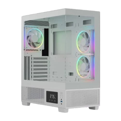 Ant Esports Crystal X3 LCD ARGB White ATX Mid Tower Case