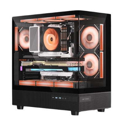 Ant Esports Crystal X6 ARGB (ATX) Mid Tower Cabinet (Black)