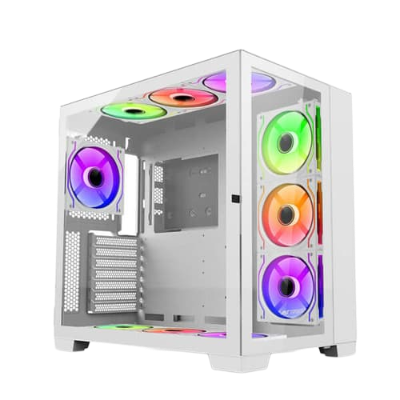 Ant Esports Crystal XL ARGB (ATX) Mid Tower Cabinet (White)