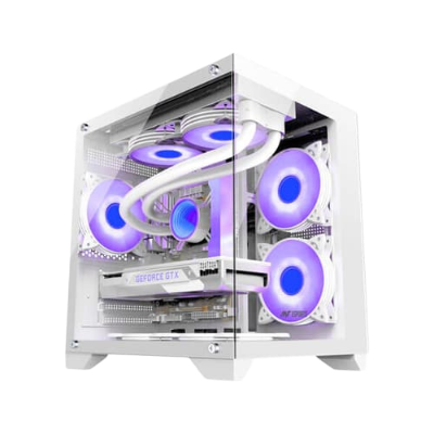Ant Esports Crystal Z2 ARGB (M-ATX) Mid-Tower Cabinet (White)