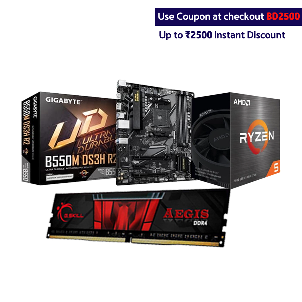 Gigabyte B550M DS3H R2 M-ATX Motherboard + AMD Ryzen 5 5600X Processor + G Skill Aegis 16GB